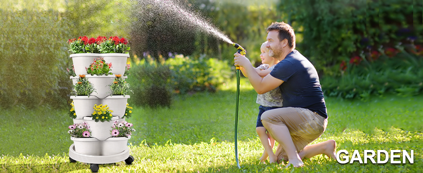 5 Tier Vertical Garden Strawberry Stackable Planters