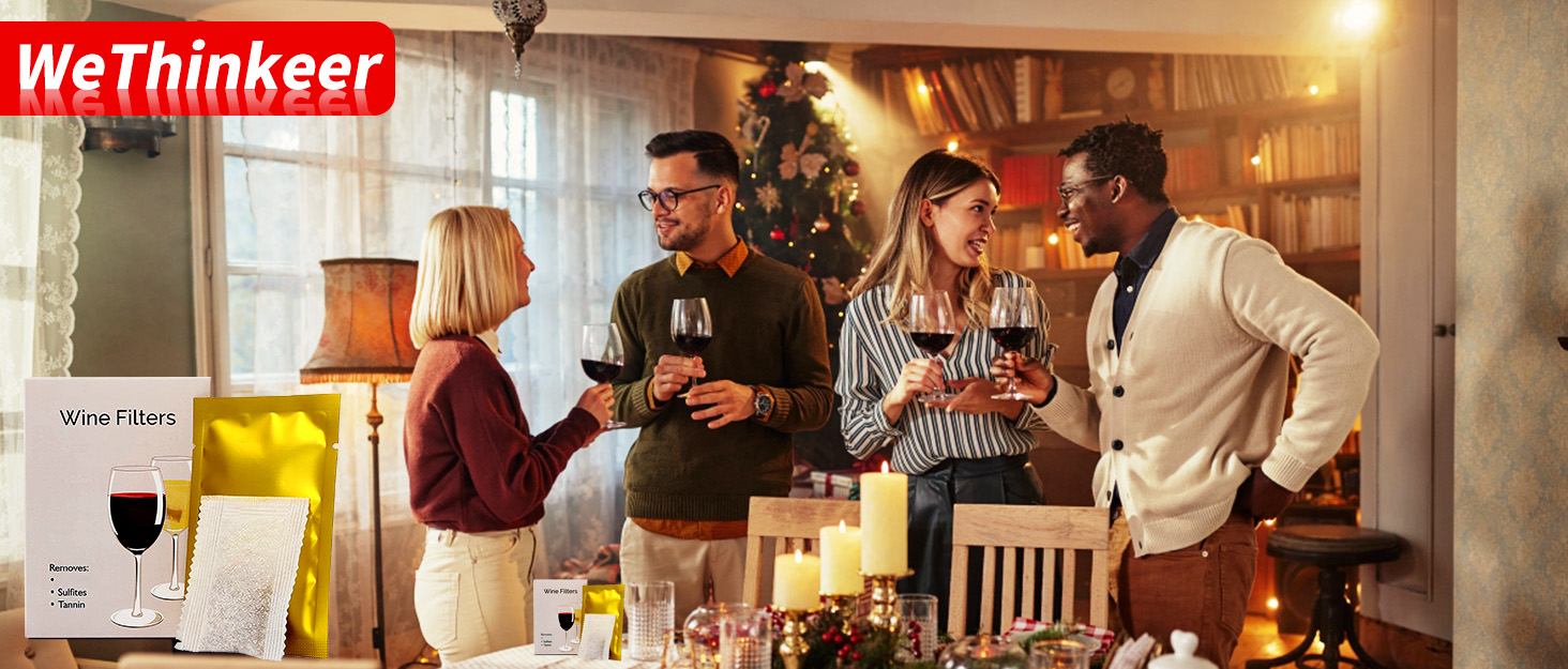 WeThinkeer Wine Filter 24 Packs, Removes Sulfites and