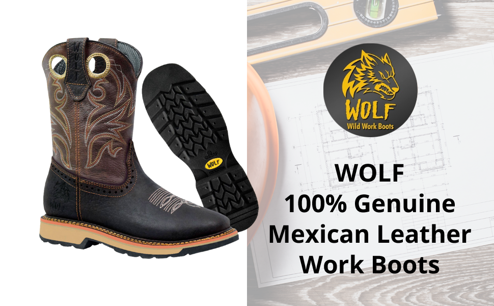 Amazon.com: WOLF Premium Western Work Boot | Water Resistant