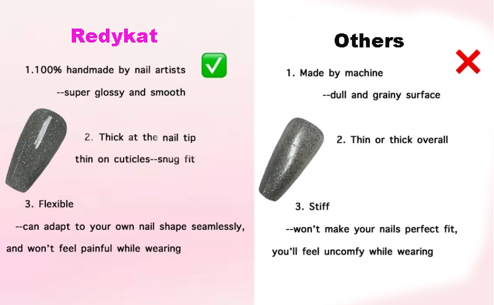 handmade press on nails,glittery press on nails