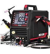 YESWELDER MCT-520 Welders Combo and Plasma Cutter, 6-In-1 MIG/Flux Core/CUT/TIG/Stick/Aluminum MI...
