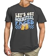 Oktoberfest Shirt Men Let's Get Schnitzel Faced Shirts Funny German Bavarian Beer Tees Bachelor P...