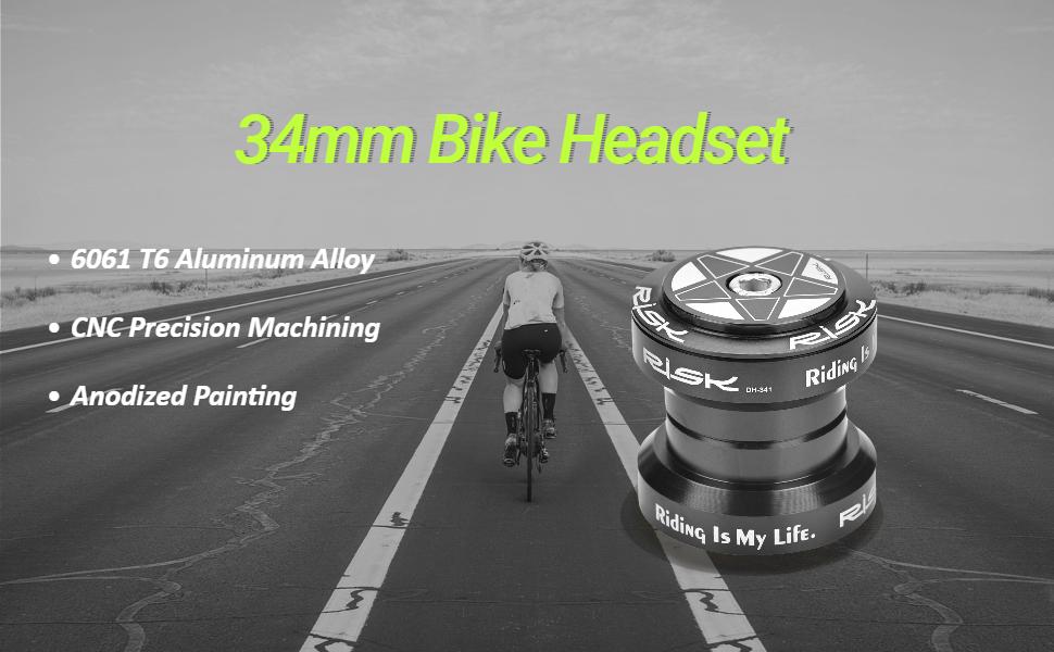 Bike Fork Headset, CNC High Precision Machining Aluminum Alloy 34mm