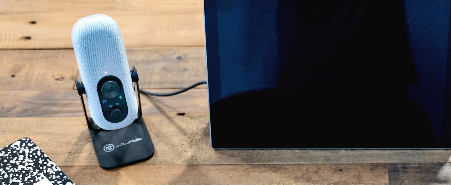 Go talk microphone on a computer desk