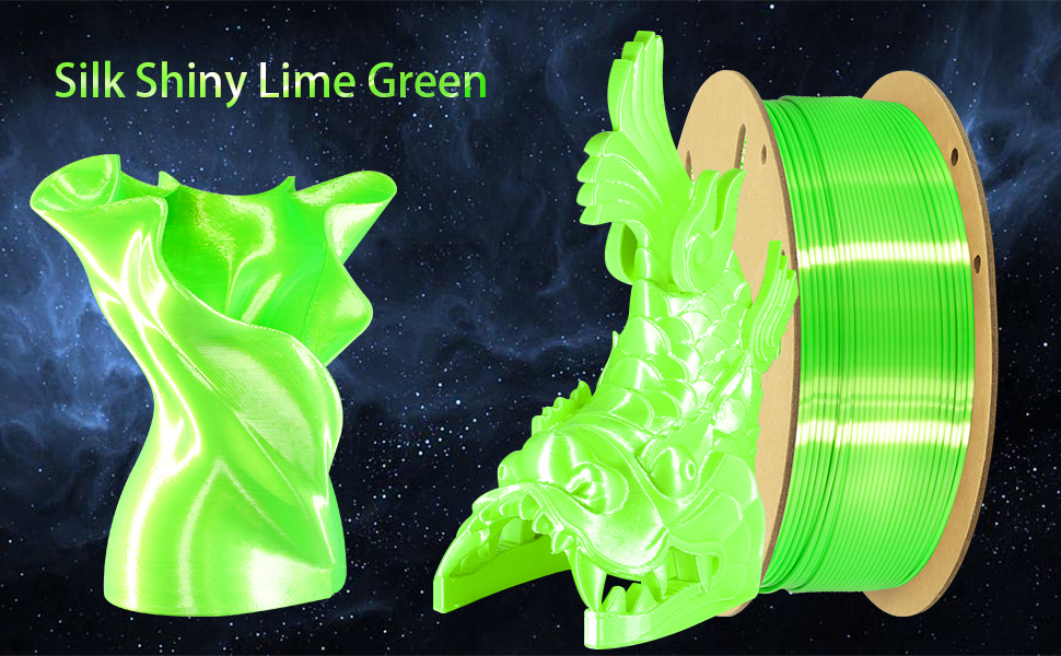 silk lime green light green pla filament 3d printer filament