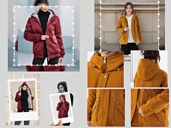 JiangWu Womens Fashion Fleece Sherpa Lined Hooded Coat Winter