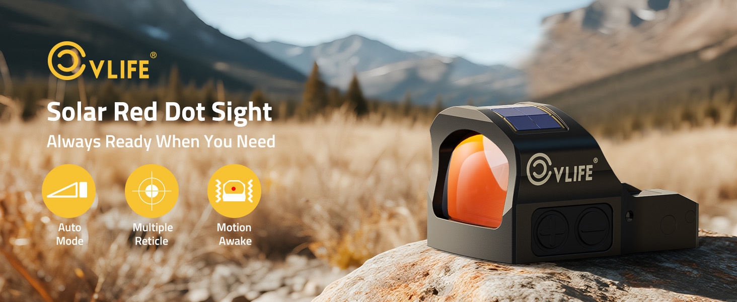 CVLIFE WildHawk X Solar Auto Brightness Red Dot Sight