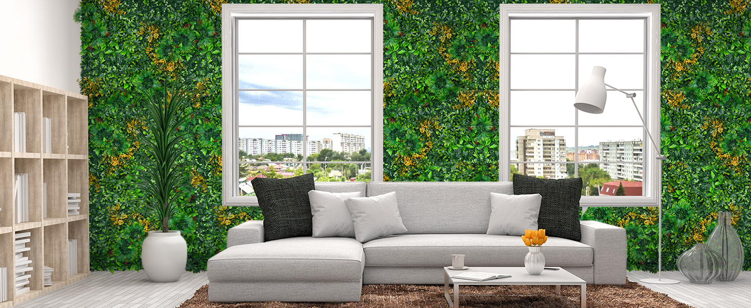 Privacy Screen fake plant artificial ferns for outdoorsArtificial Grass Wall BackdropGreenery Wall