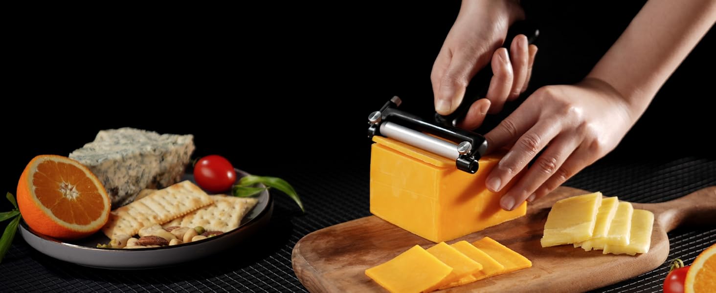 KITCHENDAO Adjustable Wire Cheese Slicer Cutter, 50 Stronger Wires