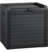 DWVO Louvered Large Deck Box, 31 Gallon Resin Outdoor Storage Box for Patio Furniture, Garden Too...