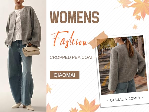 Amazon.com: Qiaomai Womens Cropped Corduroy Jacket Loose