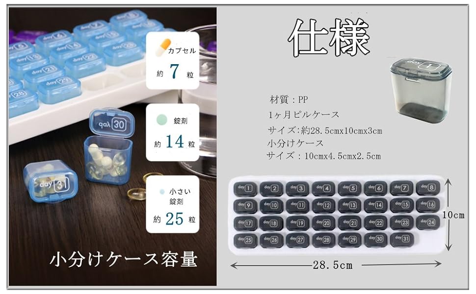 Amazon.co.jp: [IPPON] ピルケース 1ヶ月 朝昼晩 3色セット お薬