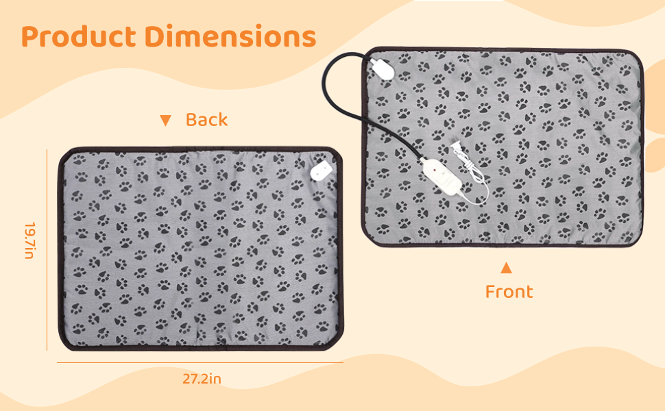 Varku Pet Heating Pad, Electric Pet Bed Warmer, Adjustable Temperature Pet Heating