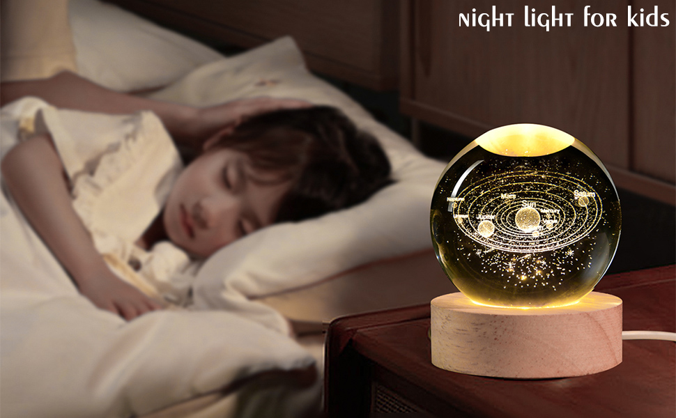 3d galaxy crystal ball night light