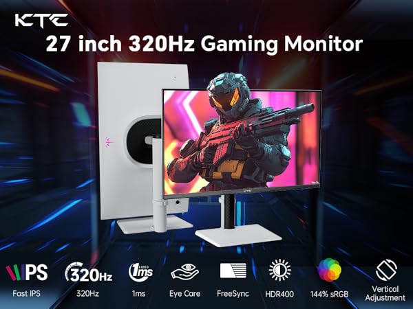 Amazon.com: KTC 27 Inch White Gaming Monitor 300Hz/320Hz