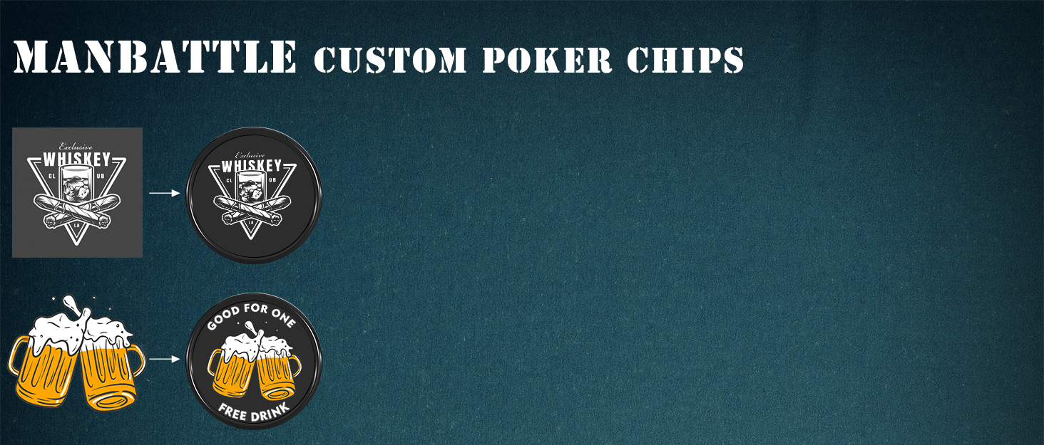 50 Custom Clay Poker Chips, Imprinted in Full Color with