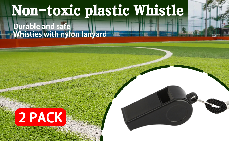 Whistle, Whistle for Coaches, 2 Pack Plastic Whistles for