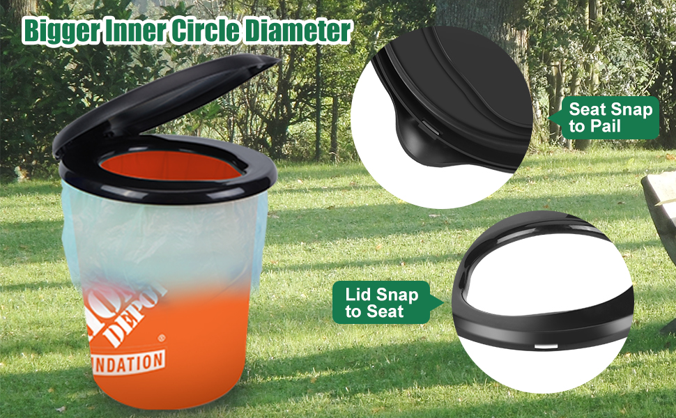 Portable Camping Toilet Seat, 5 Gallon Bucket Toilet Seat