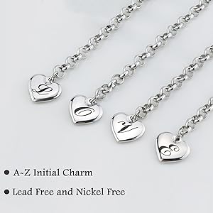 initial heart bracelet for women valentine's day