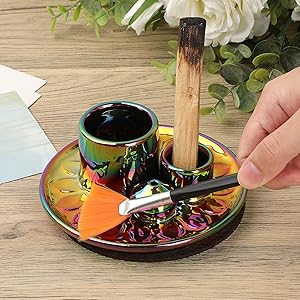 4 In 1 Multi-Purpose Ceramic Incense Burner for Sticks Sage Palo Santos