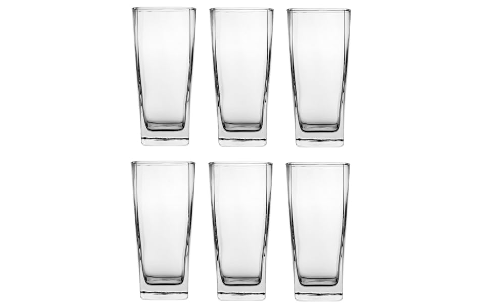 Buy Lexiwells Long Glass Set for Water and Juice, 300 ml, Transparent