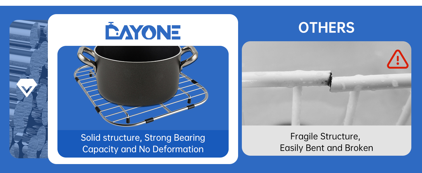 DAYONE Kitchen Sink Grid Set SUS304 Stainless Steel Sink Bottom Rack, 2 Pcs 13"x115/8" Grids