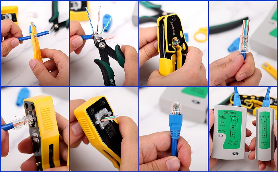 RJ45 Pass Through Crimp Tool Blenori RJ45 Crimp Tool Kit with Network