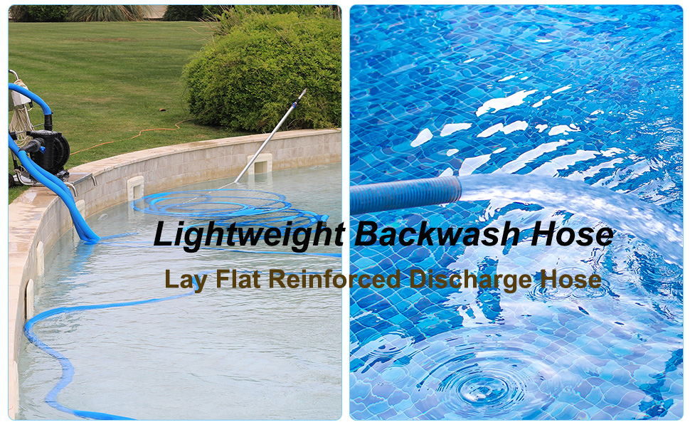 PATIKIL 50mm ID 25ft Lightweight Backwash Reinforced PVC Hose for