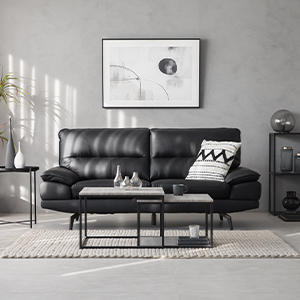 モダンデコ　EPUレザー 3人掛けソファー　EPUブラック MODERN DECO ソファ ソファー 3人掛け EPUレザー 3人掛け