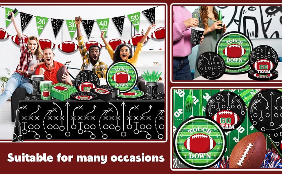 Football Party Decorations143Pcs Football Plates and