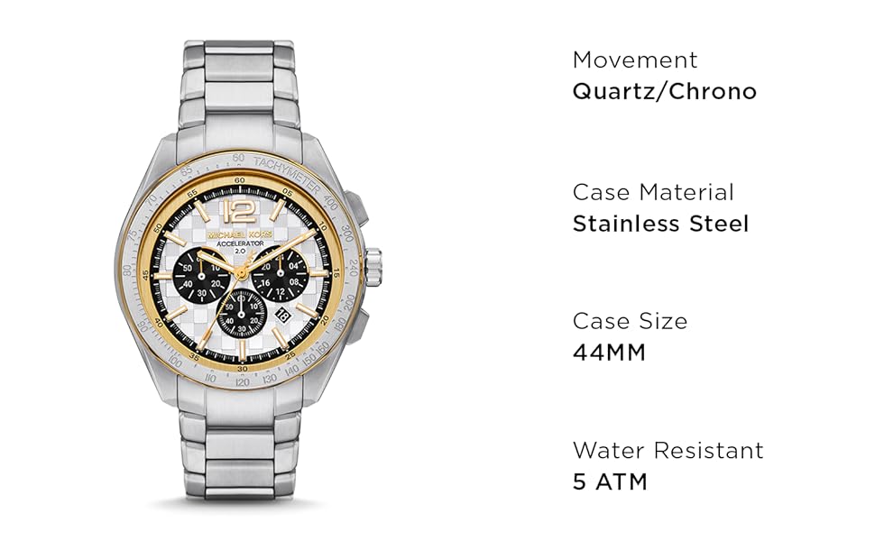 Michael Kors Accelerator 2.0 Silver Watch MK9188 : Amazon.in