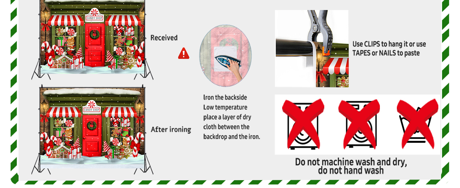 Red and Green Christmas Backdrop