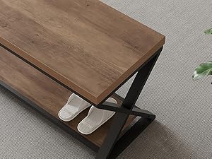 rustic wood bench