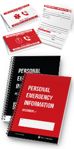 Personal Emergency Information Recorder with Emergency Information Wallet Cards - 2 Pack
