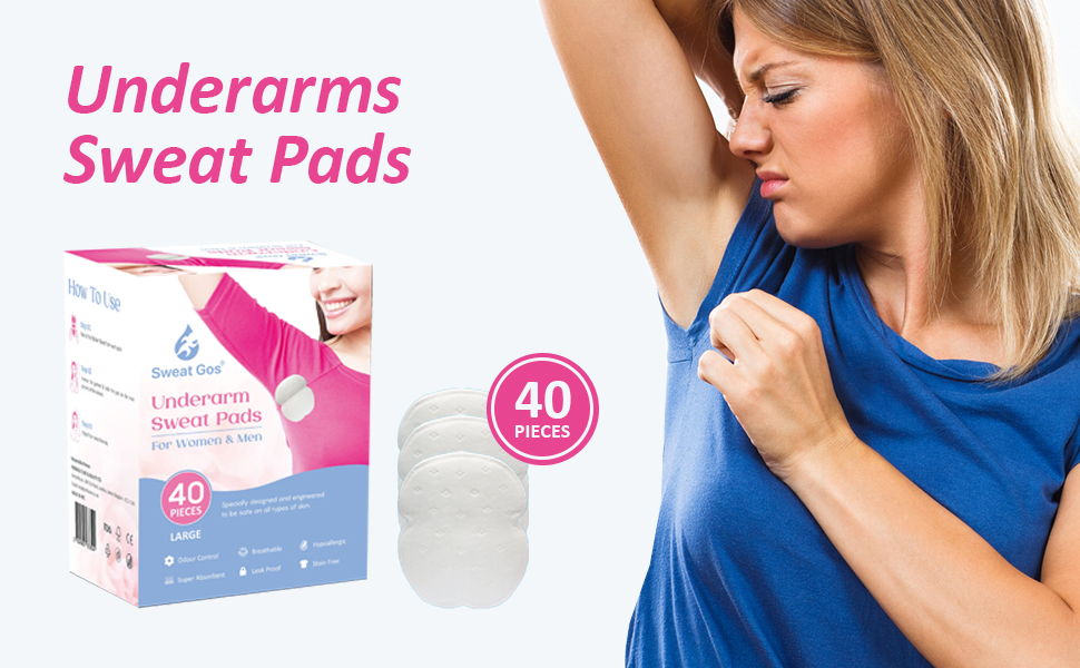 Sweat Gos Underarm Sweat Pads Armpit Sweat Pads Disposable, Odour
