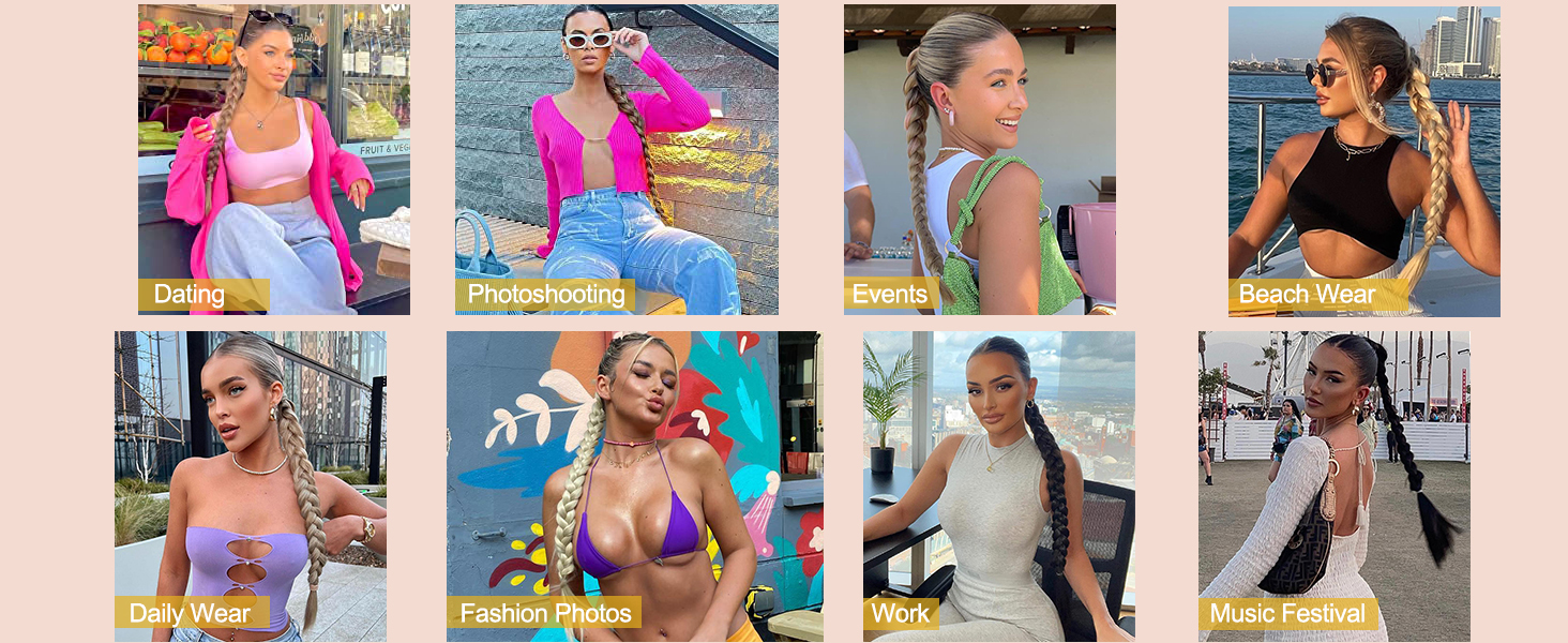 FENTISAR Long DIY Braided Ponytail Extension