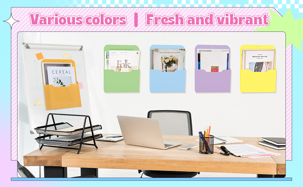 Fuutreo 6 Pcs Wall File Organizer Wall