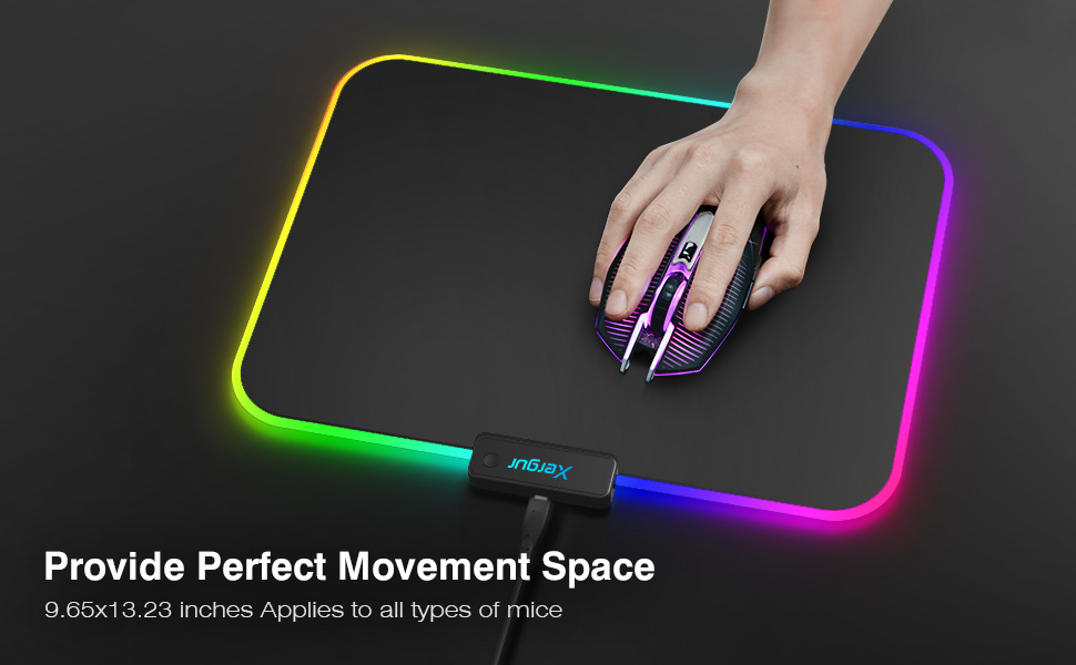 RGB Gaming Mouse Pad Mat Led Mouse Pad with Durable Stitched Edges