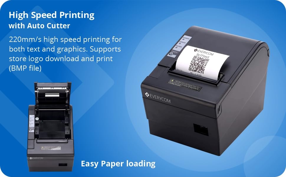 80mm Thermal Printer with Auto Cutter USB + LAN Interface