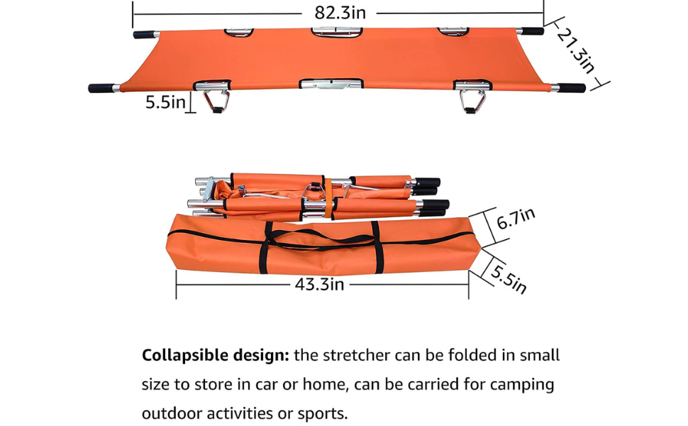 SHASALES® Foldable Soft Stretcher with Double fold Portable Stretcher