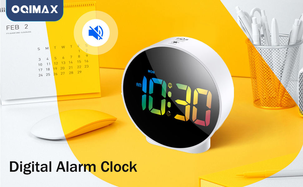 OQIMAX Digital Alarm Clock for Teens, Alarm Clocks Bedside with Large