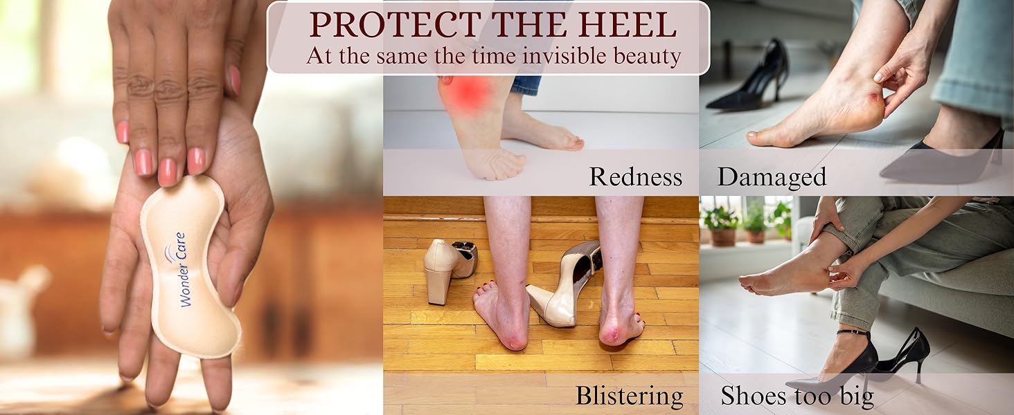 Cushion Inserts for Loose Shoes, Shoe Bite Protector Heel Pads Snugs