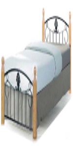Wooden Steel Beech/Natural Bed with Slat Base