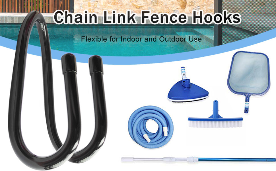 6PCS Chain Link Fence Hooks, Fence Hangers for Leaf Rakes