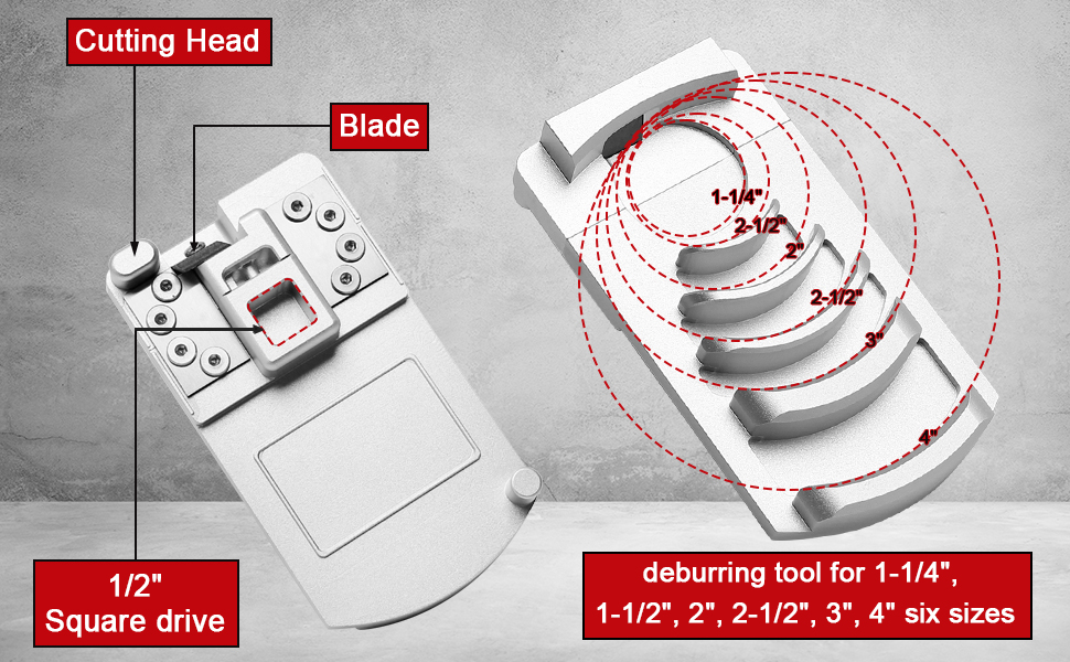 Deburring Tool for PVC Pipe,Chamfer Beveling Tools for 11/4" to 4