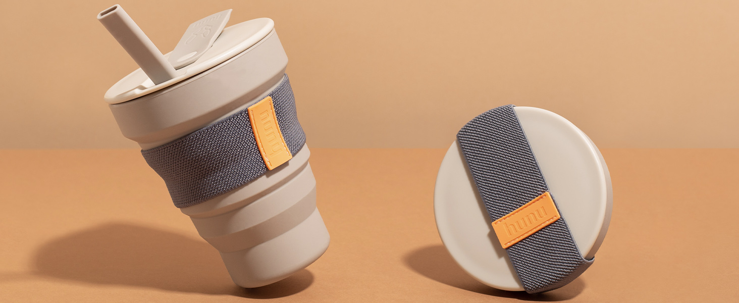 Hunu collapsible, reusable drinking cup.