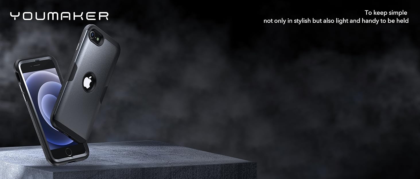 YOUMAKER iPhone SE 2022/2020 4.7" Case Rugged, Slim