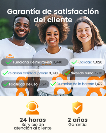 oneisall Dog Hair Clippers with Vacuum Hair Clipper, Vacuum 99% Pet Hair, Quiet Clipper Machine for Dogs and Cats and Other 7 Grooming Tools (Blue) 20 Infografía de reseñas de productos que muestra los índices de satisfacción de los clientes. Las características incluyen la calidad, la relación calidad-precio, la facilidad de uso y la duración de la batería. Ofrece un servicio de atención al cliente las 24 horas y una garantía de 2 años
