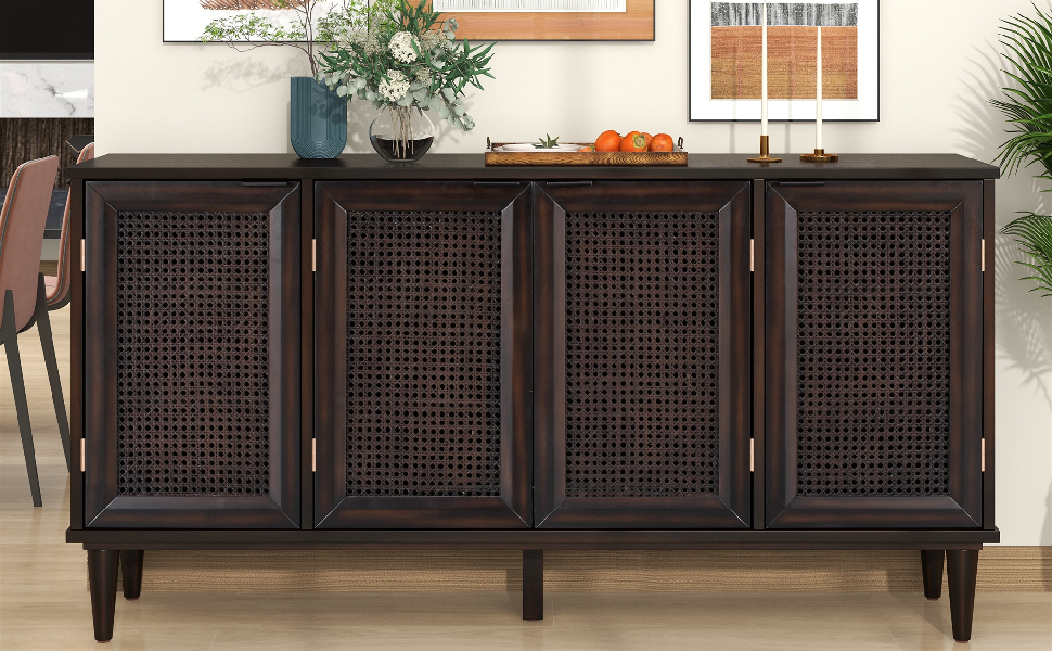 Recaceik Rattan 4 Door Sideboards and Buffets