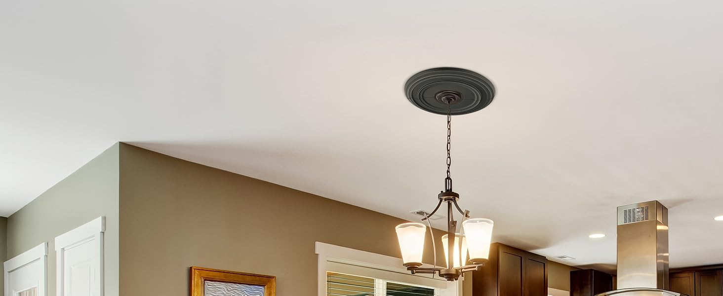 Canomo Split Ceiling Medallion Matte Black Ceiling Light Medallion for